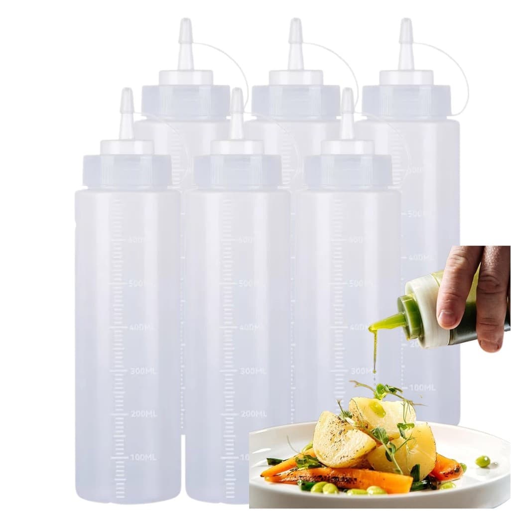 Kit 6 Bisnagas para Molho 700ml Flexível Profissional - Molhos, Caldas e Cremes