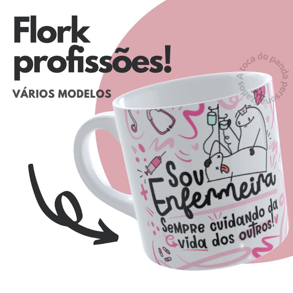 Caneca Personalizada Flork Profissões  Diversos Modelos Feminino e Masculino