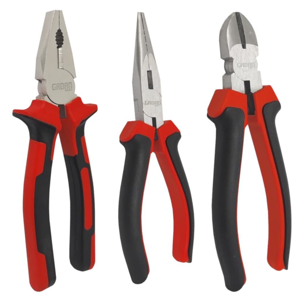 Kit Alicates Aço Forjado 3 peças Alicate universal 8P Alicate de corte diagonal e Alicate de bico 6P