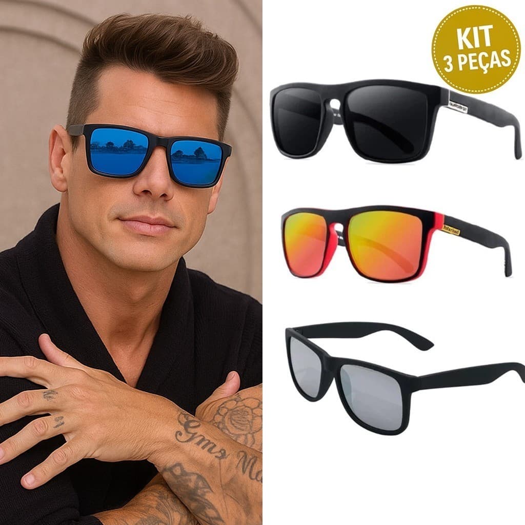 KIT 3 Óculos de sol Quikisver moda verão com proteção uv400 Confira aqui