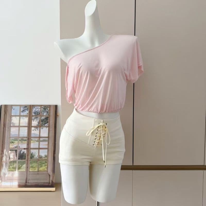 Cintura alta rendas abdômen mais magro olhar Shorts feminino verão puro desejo estilo quente menina virilha-aprimorando