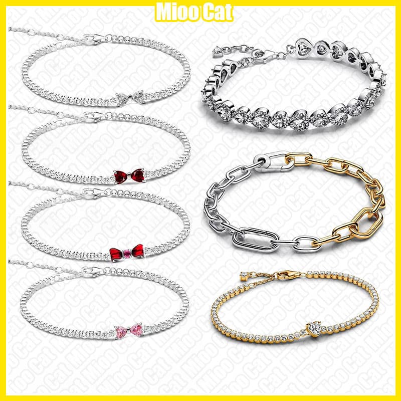 Pulseira Halo em Forma de Coração DIY Banhada a Prata S925 + Bolsa de Veludo TRHM VVFD
