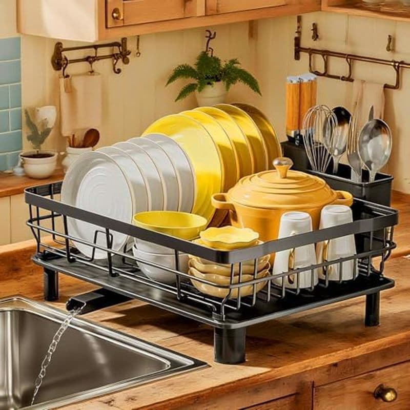 Rack De Secagem De Pratos MOUKABAL , Prateleiras De Aço Inoxidável Para Balcão De Cozinha , Escorredor Com Suporte Remov