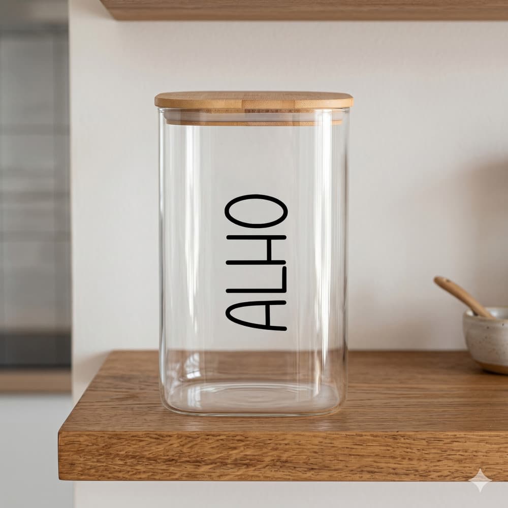 Porta Mantimentos Quadrado (1,1 Litros) Alho