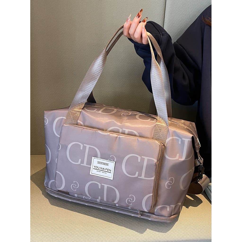 Bolsa de viagem portátil leve de curta distância de grande capacidade, masculina, feminina, leve, luxuosa, estampada, bo
