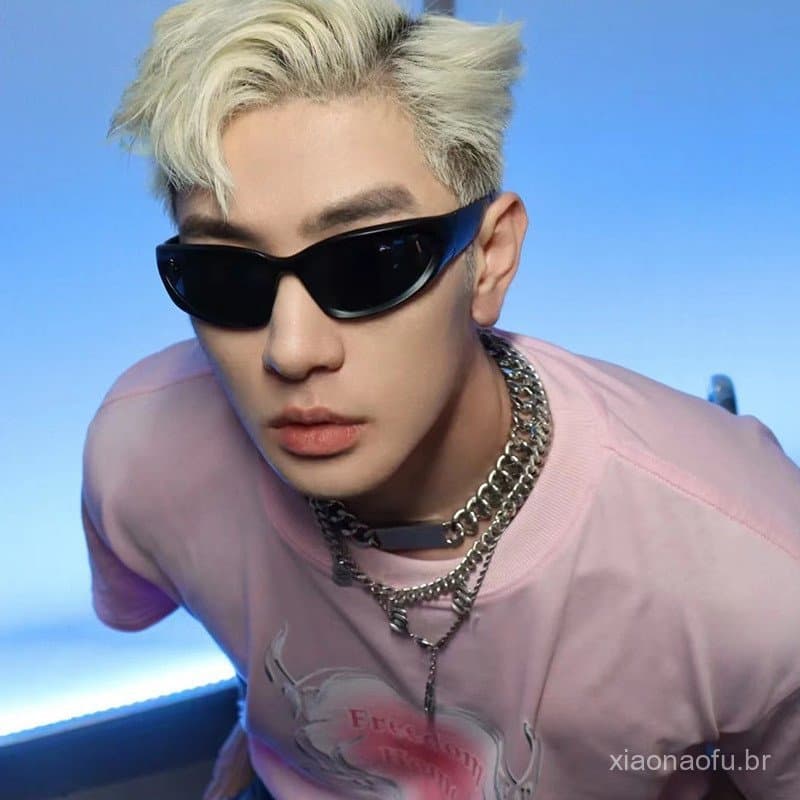 Óculos de sol futuristas cyberpunk populares para homens, estilo Y2K europeu e americano, estilo de rua super legal, pro