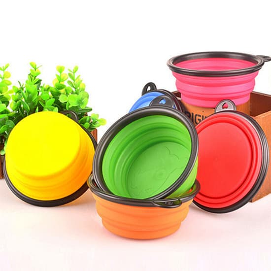 Tigela De Viagem Para Cães 350/650/1000ml Água Dobrável De Silicone Alimentos Animais De Estimação