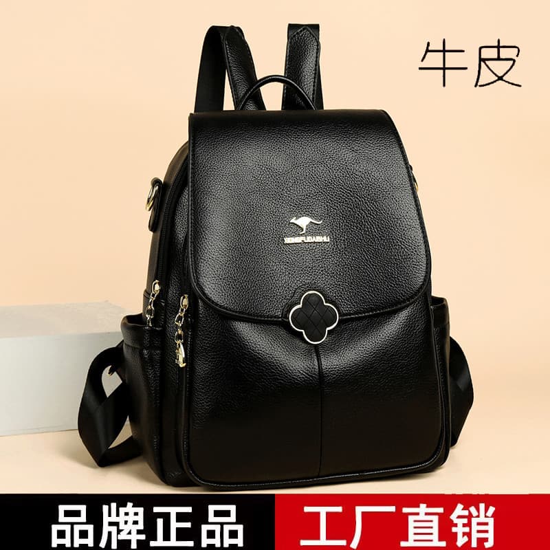 Mochila de couro macio genuíno feminina 2026 novo estilo moda Casual mochila de couro genuíno grande capacidade multifun