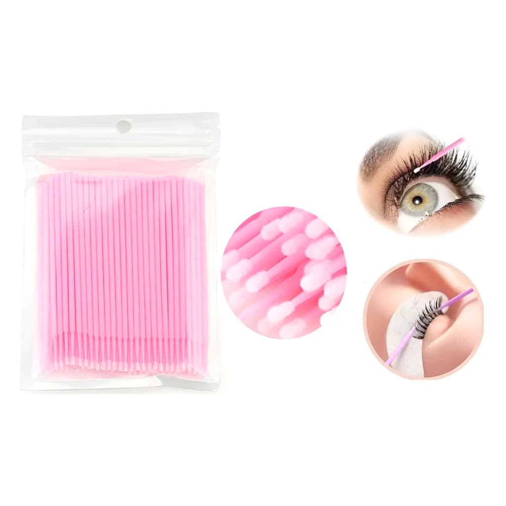 Microbrush Aplicador Descartável Alongamento Cílios E Lash Lifting – Kit 100, 300 ou 500 Unidades