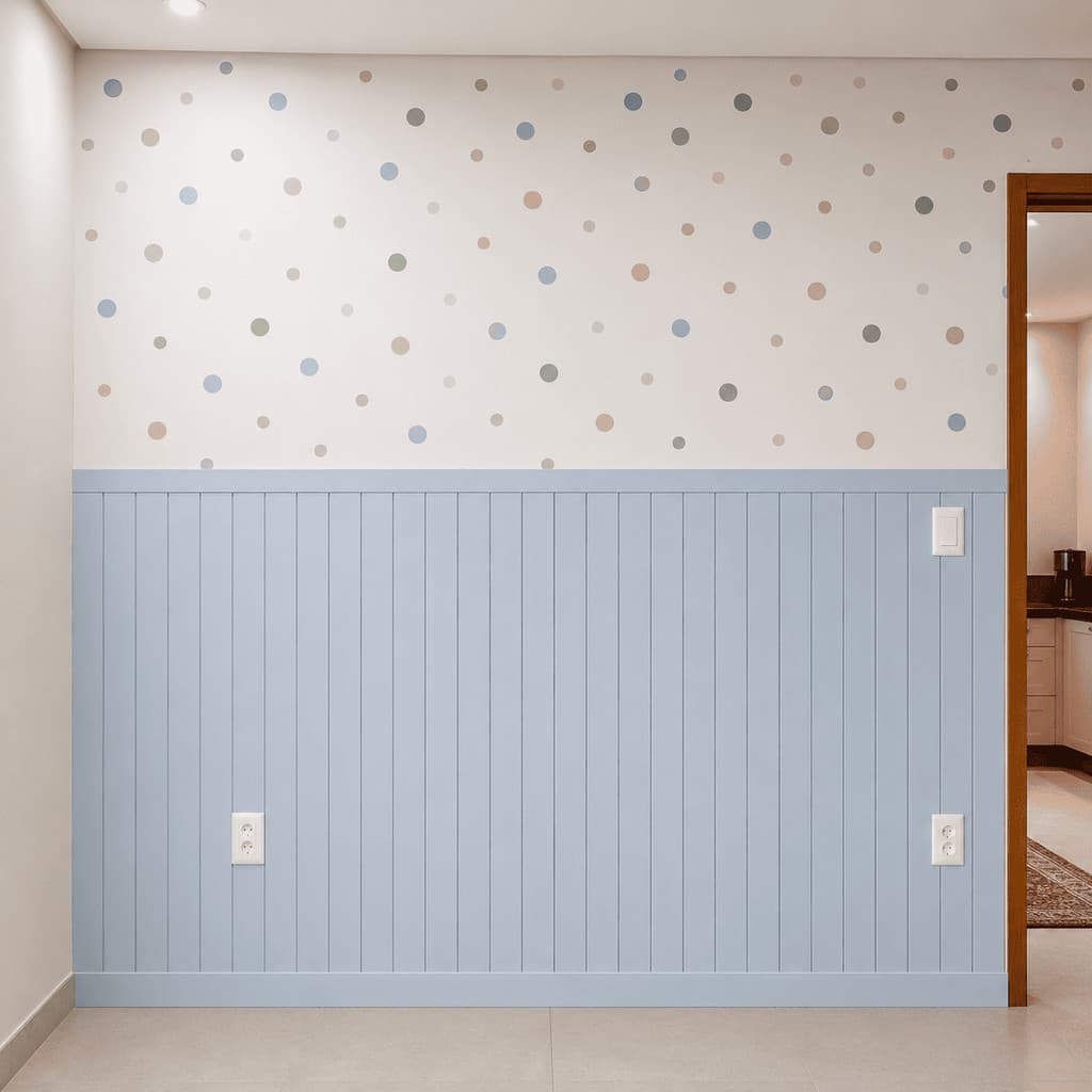 Painel Ripado MDF Madeira 120x5cm Parede Revestimento Shiplap Boiserie Lambril Escritório Studio