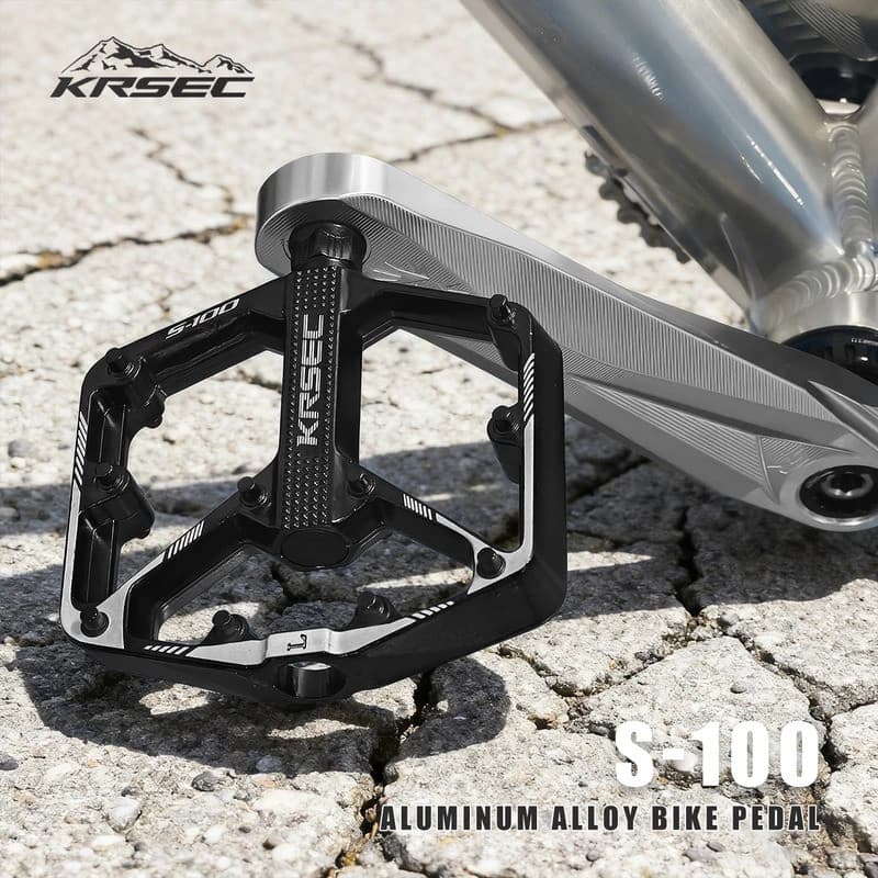 Pedais KRSEC Dual DU Bearing - Pedais Selados com Cravos Antiderrapantes em Liga de Alumínio para Bicicletas de Montanha