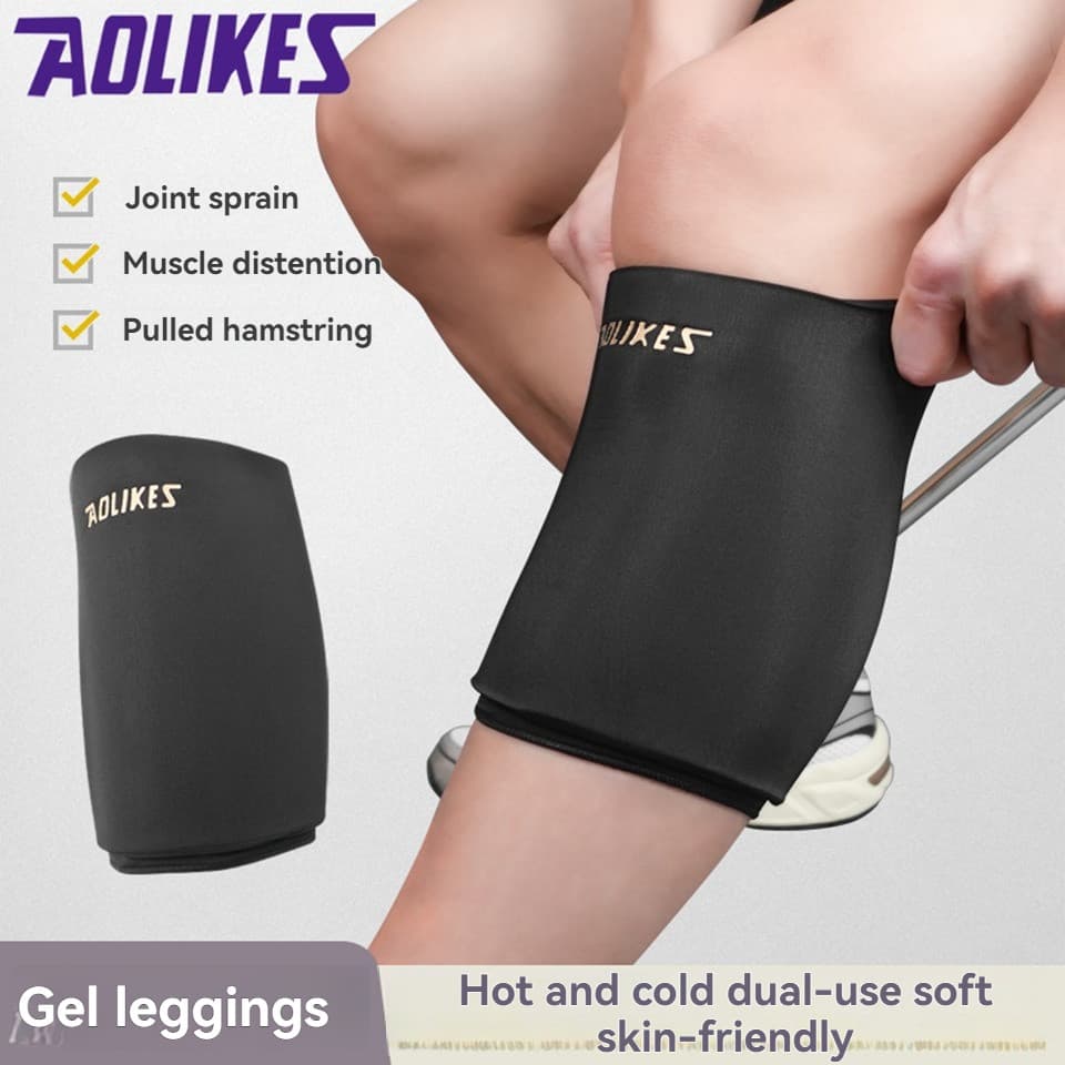 AOLIKES 1 Peça De Gel Reutilizável Quente/Frio Envoltório Duplo Esportivo Protetor De Perna De Tensão Muscular De Alta E