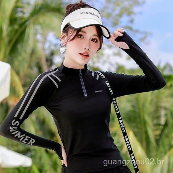 Novo maiô feminino de uma peça, conservador, com pernas de corte reto, disfarça a barriga, modela a silhueta, estilo sai