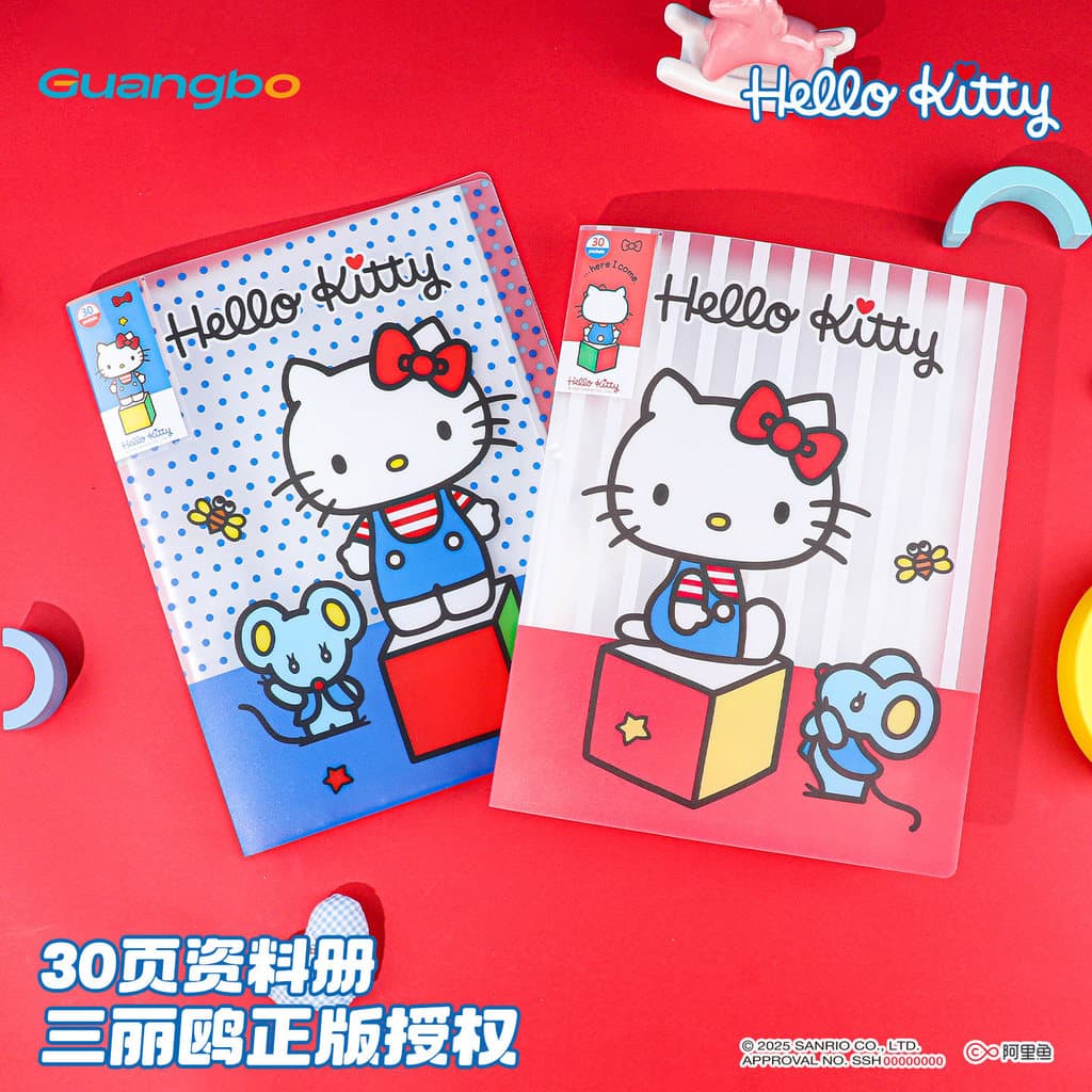 Guangbo genuíno Sanrio informações livro A4 arquivo armazenamento livro Kitty teste papel estudante inserção transparent