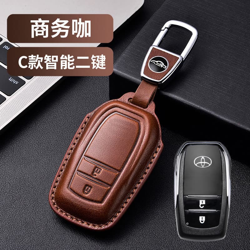 2025 FAW Toyota bZ5 Capa para chave bZ4X Guangqi Platinum Chi 4X Capa para chave de couro genuíno bz3 Fivela protetora e
