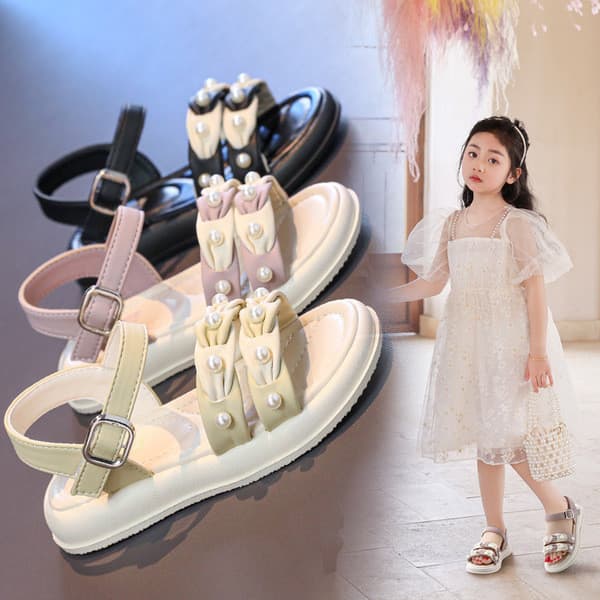 | slippers | ❆Meninas sandálias verão 2025 novo estilo crianças sapatos de praia de sola macia médio grande crianças mod