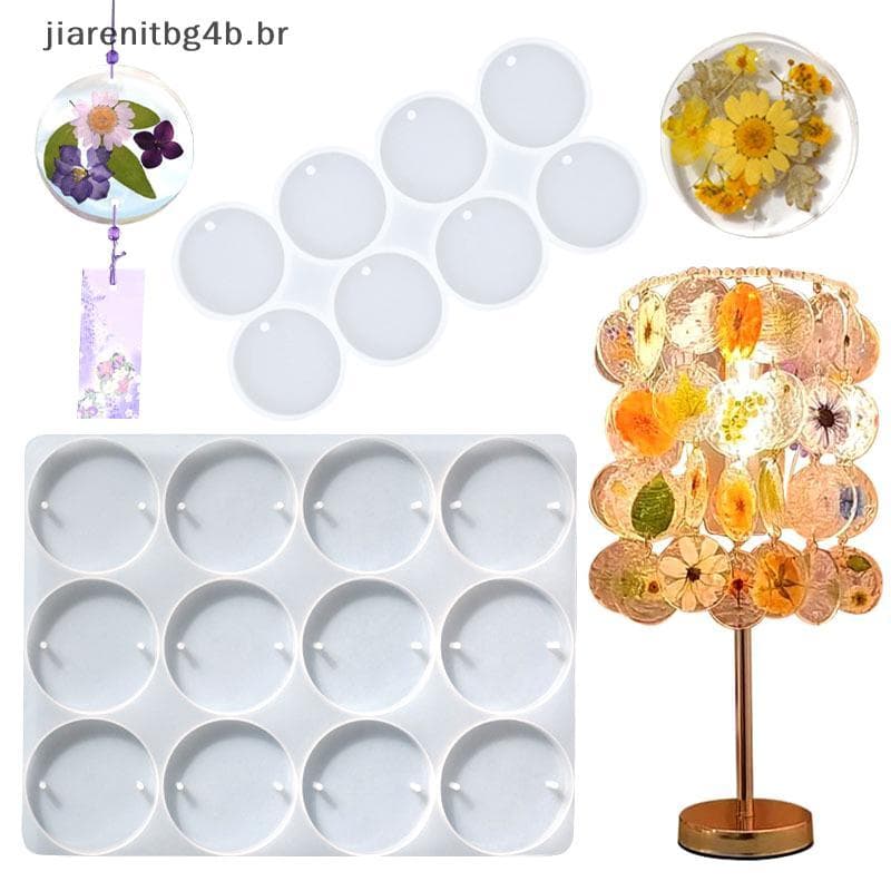 JIARN 8/12 Pçs Pingentes Ovais Redondos Molde De Resina DIY Brincos Epóxi Encantos Silicone Para Fazer Jóias Chaveiro Ta