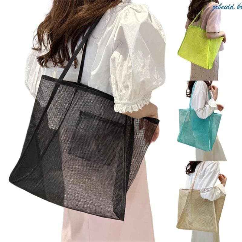 zebeidd Bolsa Praia Fashion Para , Ombro Malha Brinquedo Areia , Capacidade Férias À Beira-Mar