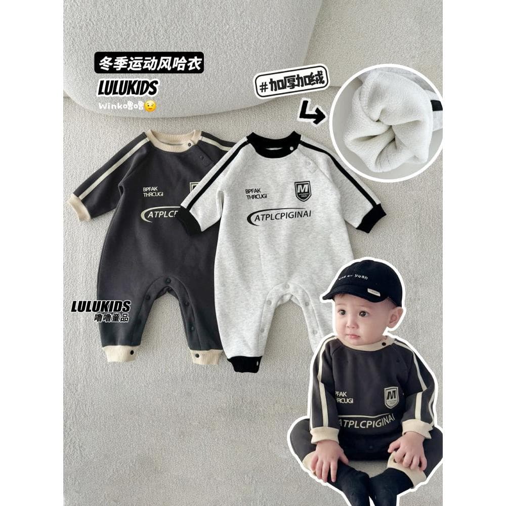 Bebê Outing roupas acolchoadas outono inverno bebê exterior Wear roupas esportivas engrossado velo ins estilo macacão de