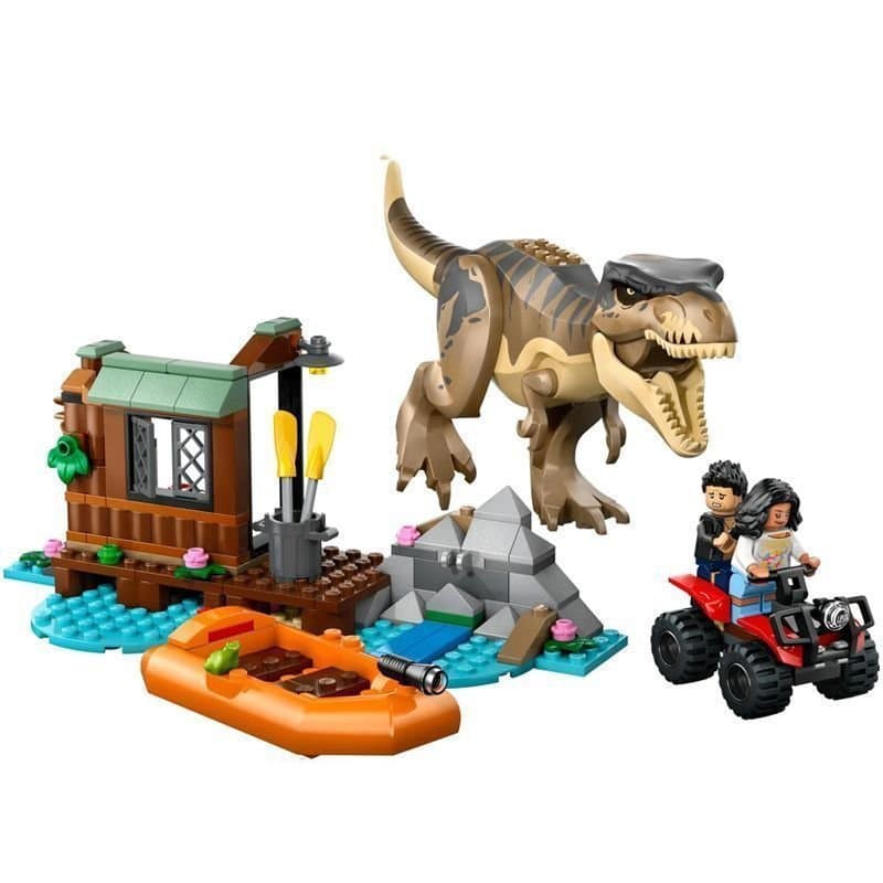 ZPPB Compatível com Lego, Série Mundo dos Dinossauros, Dinossauro Perigoso do Rio, Escape 76975, Brinquedo de Blocos de