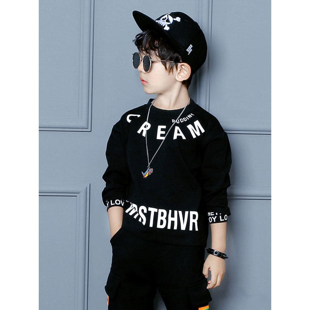 Camiseta de outono para meninos, manga comprida, algodão puro, roupas infantis, moletom para meninos, camisa de fundo, r