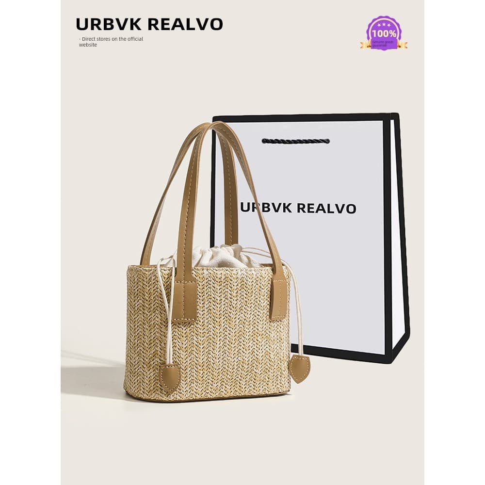 bolsa feminina bolsa transversal feminino UR bolsa feminina 2025 novo estilo cesta de vegetais palha balde saco ins fran