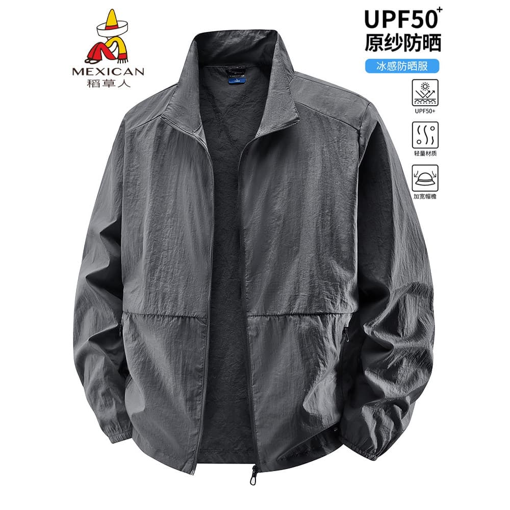 Espantalho protetor solar roupas masculinas 2026 novo estilo verão estilo fino seda gelo respirável ao ar livre Casual p