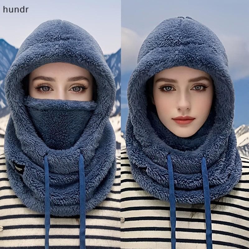 [hundr] Capuz De Esqui Térmico Quente À Prova De Vento Para Motocicleta Polar Fleece Ajustável Ciclismo Ne Cover Full Fa