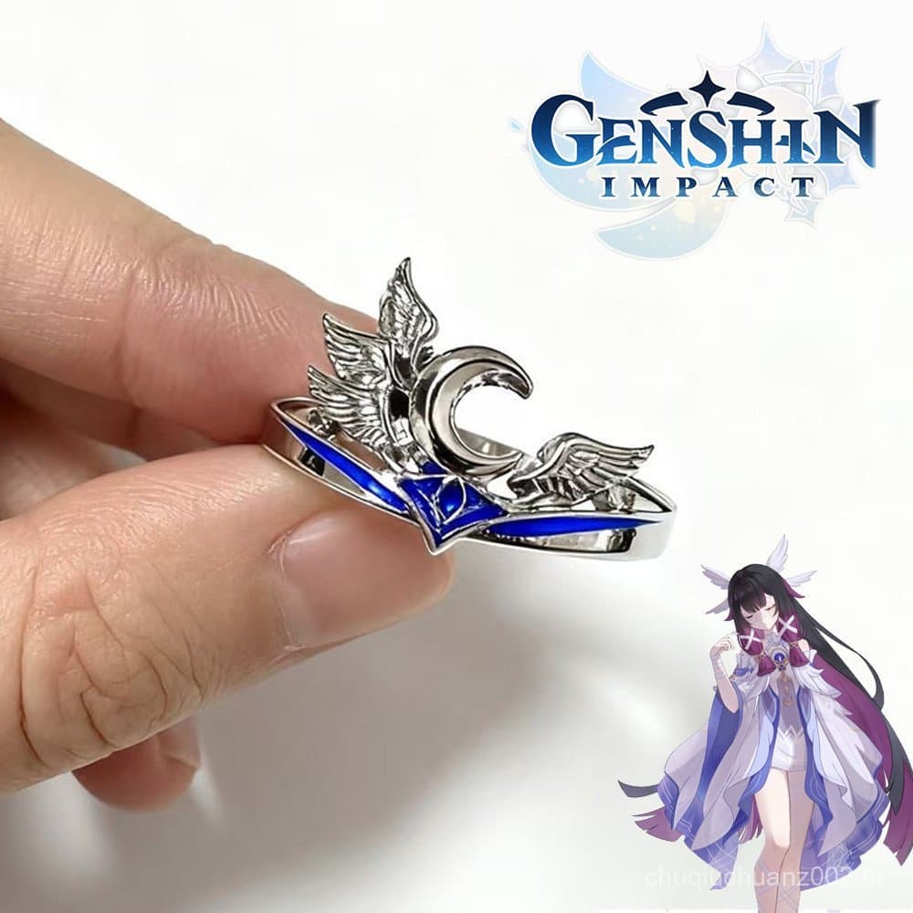 Jogo Genshin Impacto Columbina Anel Cosplay Metal Anéis Ajustáveis Unissex Moda Hip Hop De Dedo Adulto Adereços De Festa