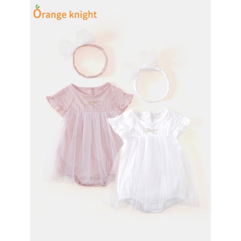 Bebê bebê saia vestido de verão bebê recém-nascido menina verão mês cheio fino vestido de princesa versão coreana vestid