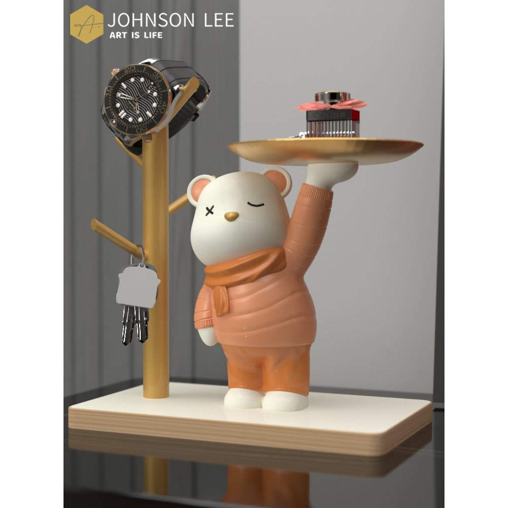 Criativo urso violento chave entrada de armazenamento ornamentos entrada casa acessórios Desktop Housewarming novos pres