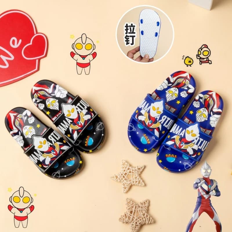 Ultraman chinelos crianças verão meninos meninas bebê antiderrapante sola macia exterior usar meninos banheiro sandálias