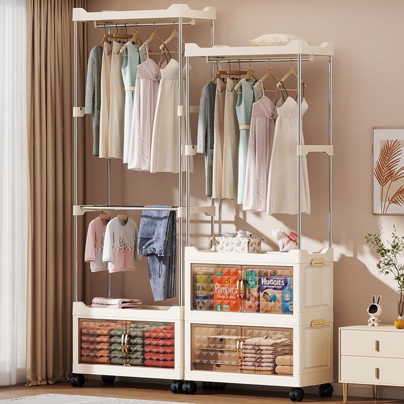 Armário de armazenamento de roupas dobrável doméstico quarto das crianças Multi-camada guarda-roupa do bebê arrumado arm