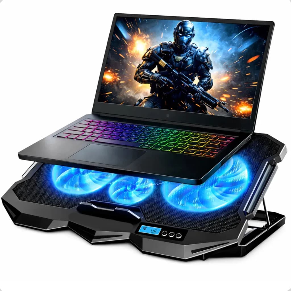 Suporte Gamer Notebook 4 Coolers Ventoinhas Mesa Projetada