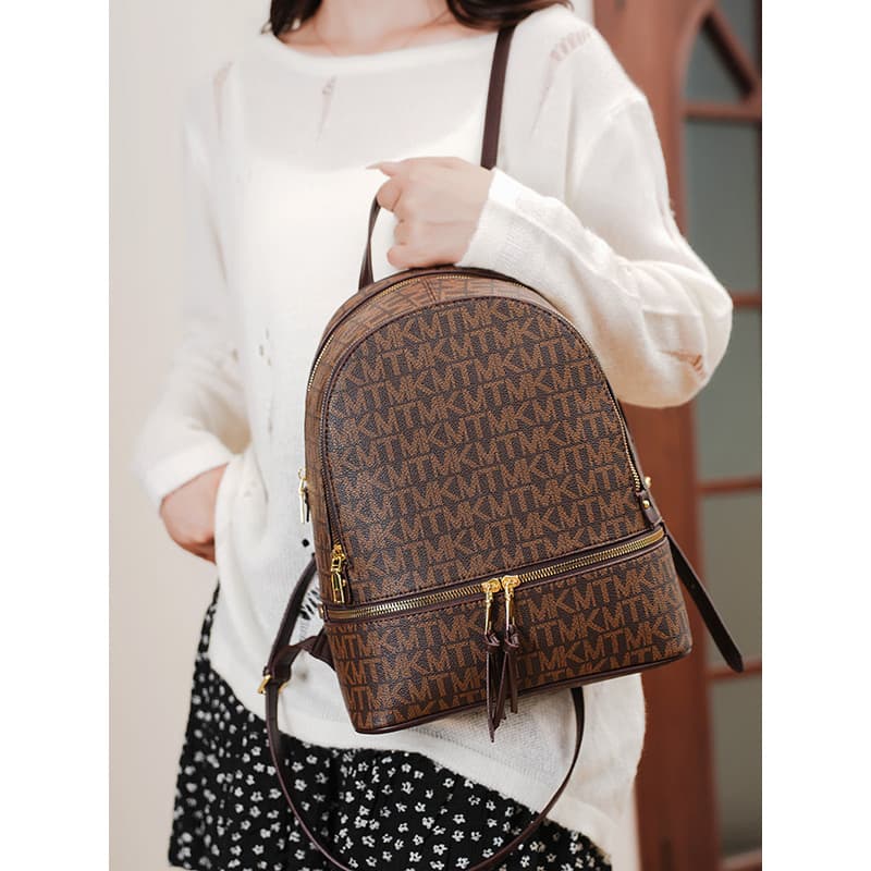 Muzi rua carta mochila feminina textura nicho estilo ocidental versão coreana All-Match moda mamãe saco senhoras influên