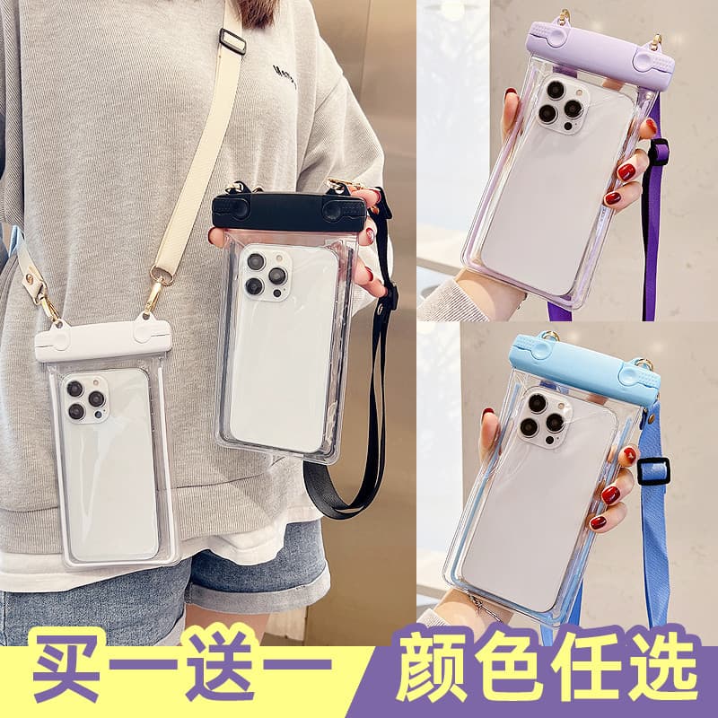 Apple 14 simples saco à prova dwaterproof água do telefone móvel Crossbody cordão Huawei capa de mergulho Universal tela