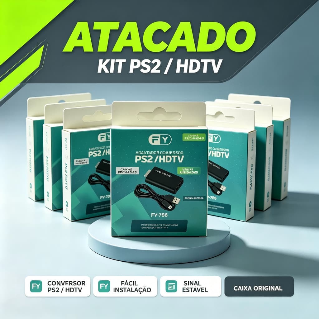 Atacado  kit 5/10 Pcs Cabo Conversor AV Para HDMI 4K 1080p Adaptador De Áudio E Vídeo Compatível Com PS2 E PS3