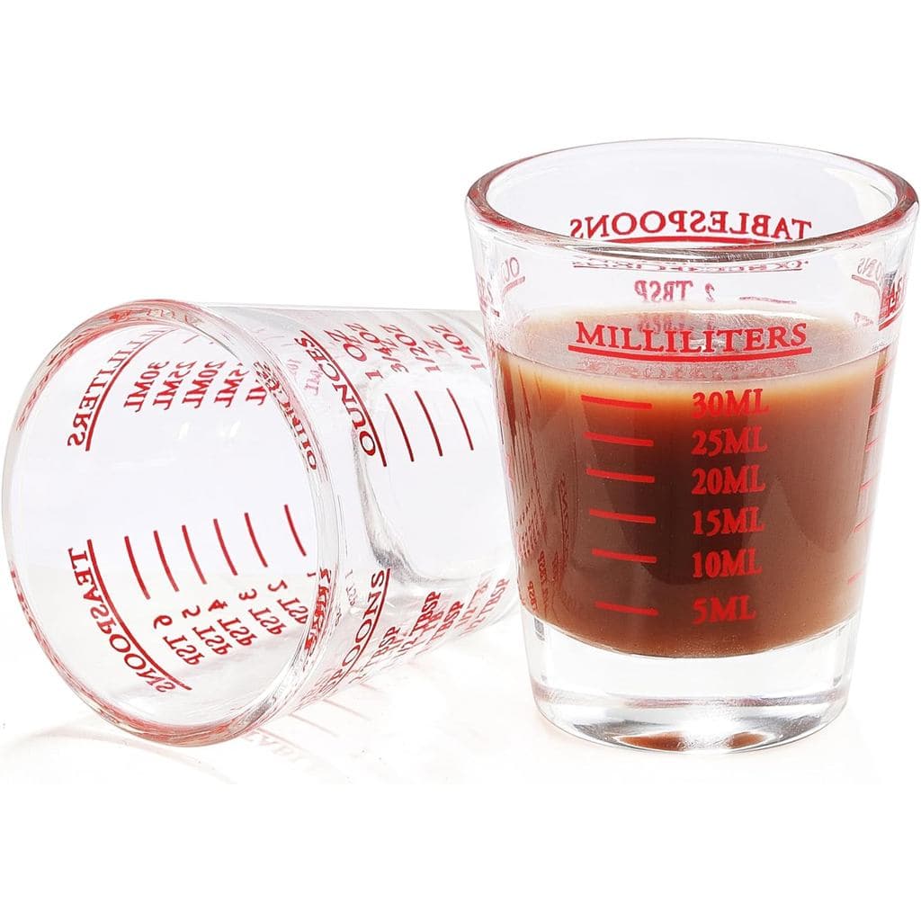 Copo Medidor de Shot, 2 Copos Medidores de Shot, Copo Medidor de Líquidos com Base Espessa para Shot de Espresso e Copos