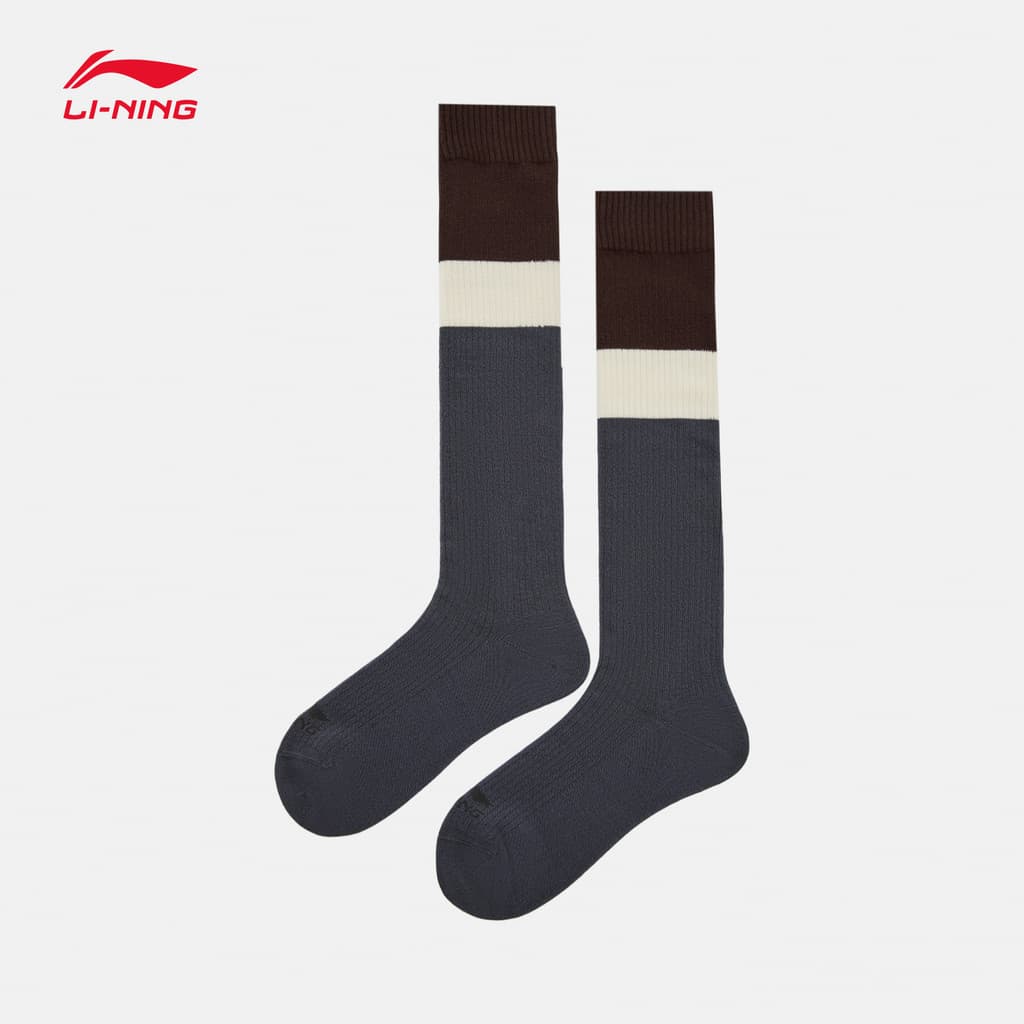 Li Ning Meias Tubo Alto Senhoras 2026 Novo Estilo Série de Vida Esportiva Meias Antibacterianas Par Único Meias Esportiv