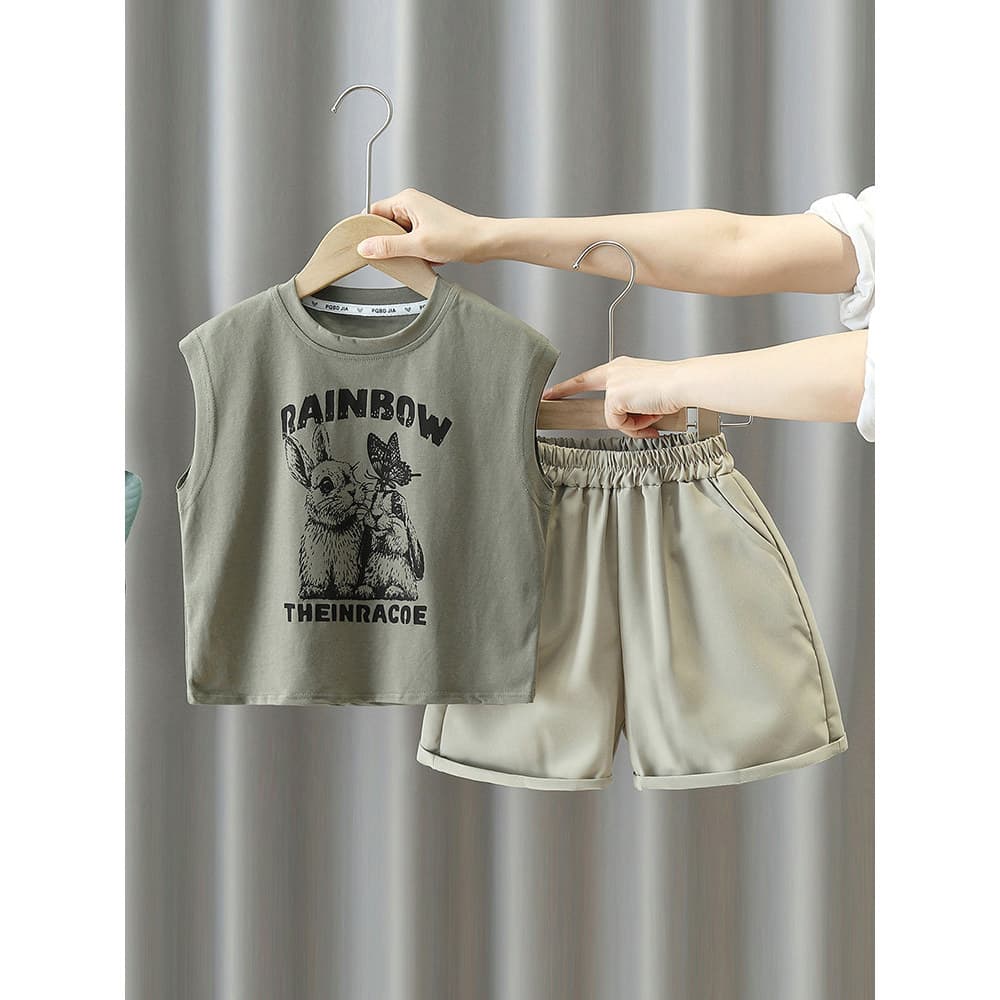 Meninos roupas de verão estilo coreano colete terno estilo fino novo estilo moda menino bebê sem mangas roupas crianças