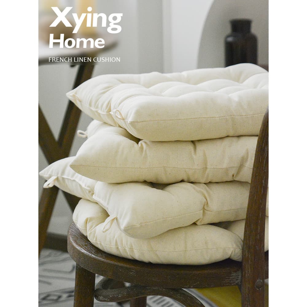 Ins estilo linho cadeira almofada cor sólida simples almofada escritório sedentário Tatami mesa de jantar assento peido