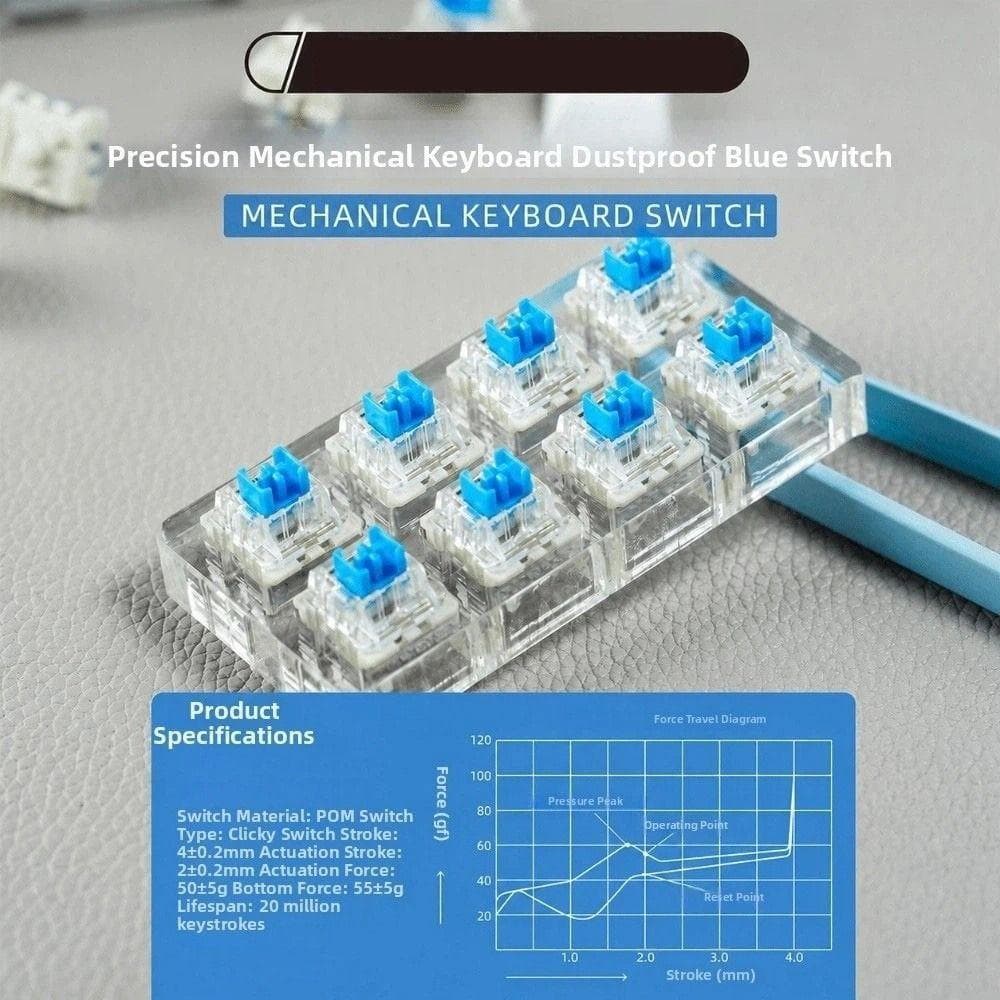 10Pcs Interruptores De Teclado Mecânico , Mini Táteis De 3 Pinos , Tátil Forte