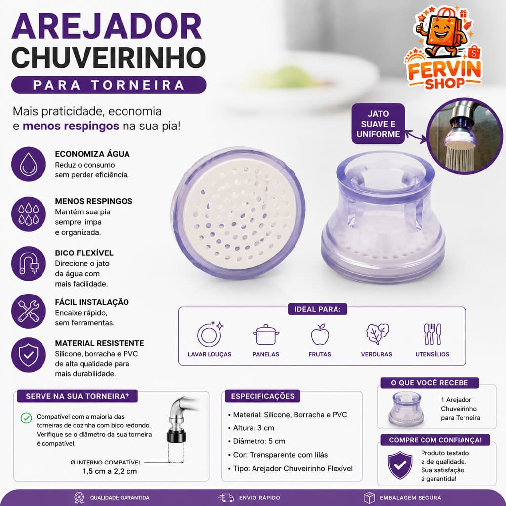 TORNEIRA DE PIA E TANQUE AREJADOR CHUVEIRINHO
