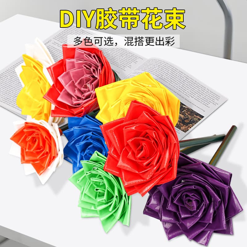 Fita de flores artesanal DIY fazendo buquê de flores de rosa Fita de pano de face única Fita de flores artesanal Buquê d