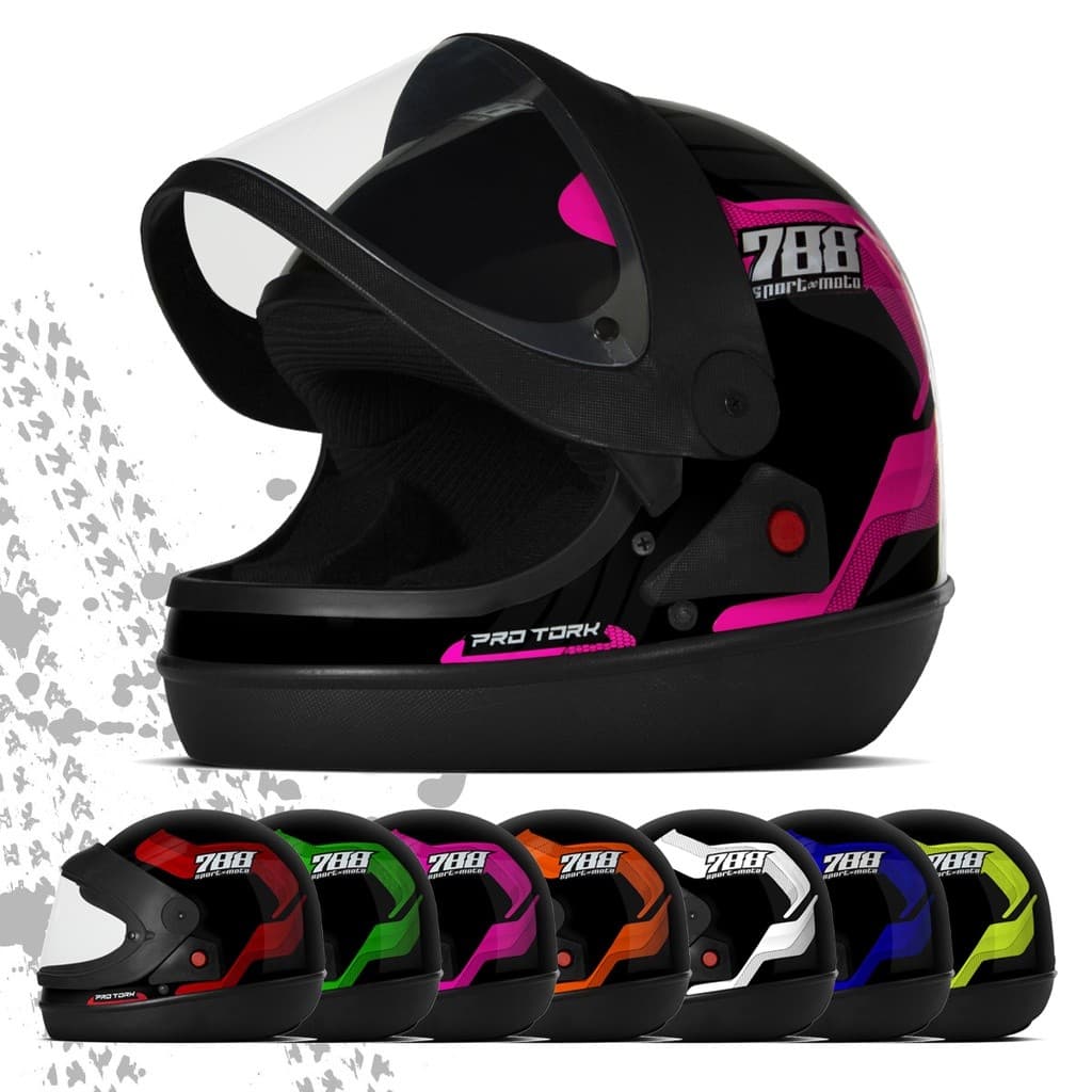 CAPACETE SPORT MOTO 788 Fechado Automático Barato Pro Tork Masculino Feminino Moto Rosa