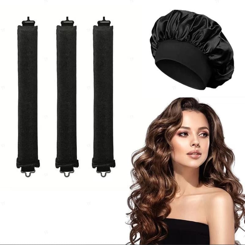 Novo Babyliss Sem Calor para Ondular os Cabelos Espesso – Dispositivo de Ondulação Noturno com 4 Peças