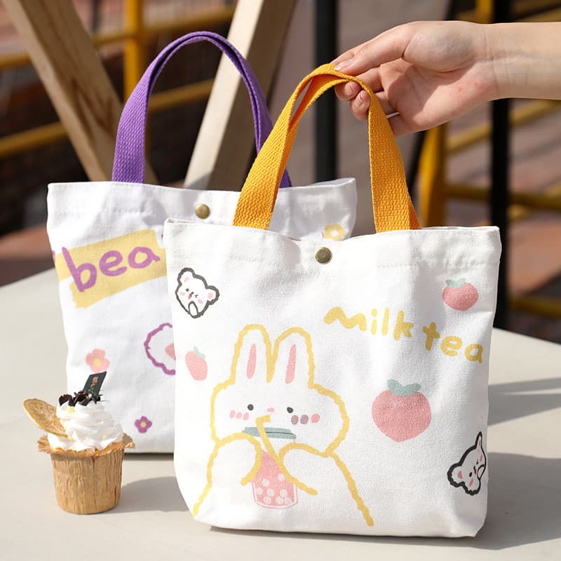 Mão dos desenhos animados transportar saco de lona de compras crianças saco de aniversário saco de lembrança estudante b