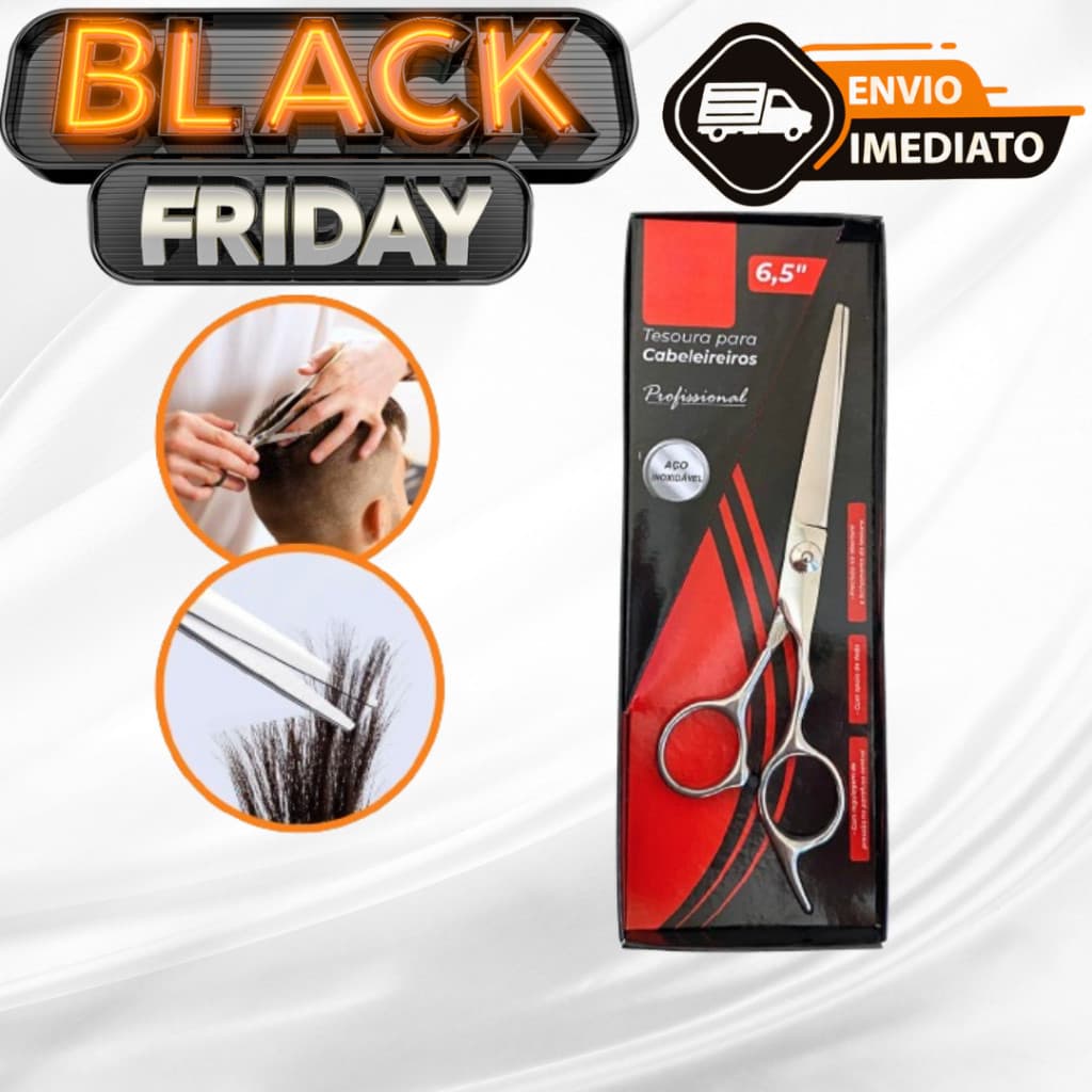 Tesoura de Cabeleireiro 6,5 PROFISSIONAL Barbeiro Aço Inoxidável