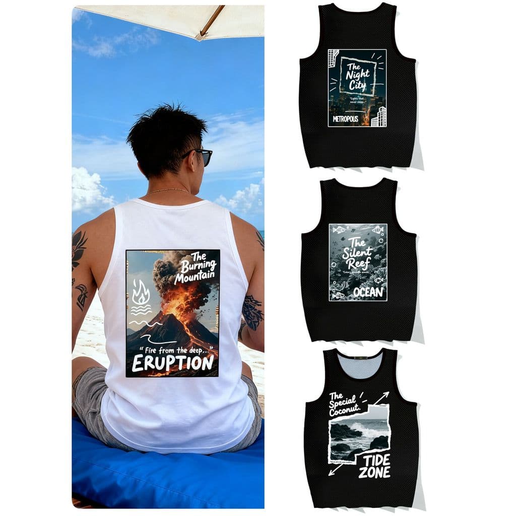 Original estilo americano de secagem rápida colete solto esportes Fitness colete Casual sem mangas malha camisa beira-ma