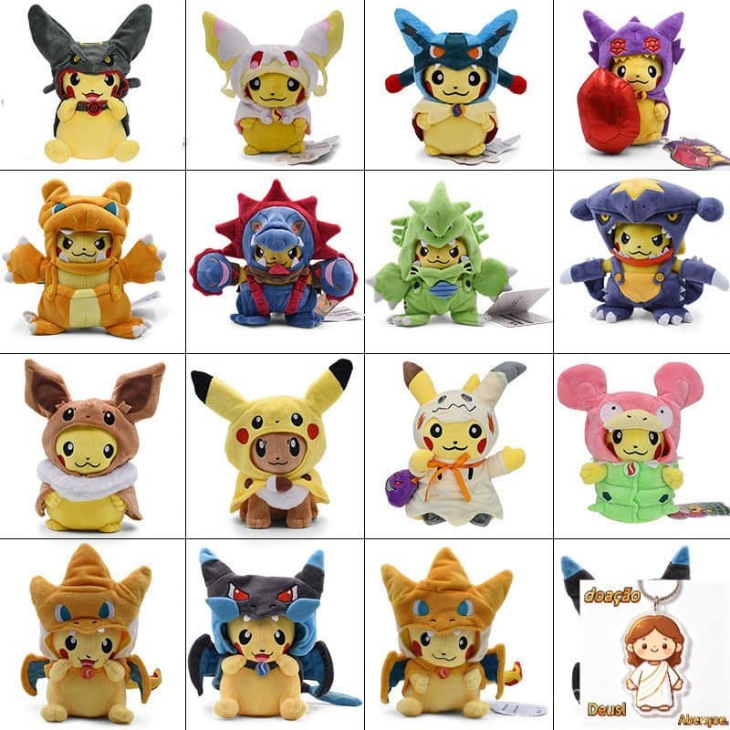 16 Estilos 20 Cm Pokémon Pikachu Groudon Kyogre Hydreigon Garchomp Snorlax Tyranitar Charizard Lucario Cosplay Brilhante